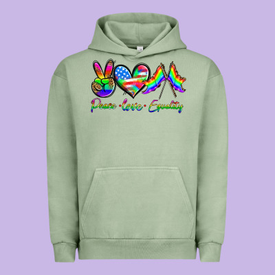 Peace Love Equality Urban Hoodie Designed By Hra Design Shop