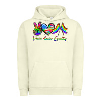Pigment Pistachio peace love equality Urban Hoodie - HRA Design Shop