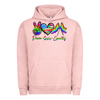 Pigment Salmon peace love equality Urban Hoodie - HRA Design Shop