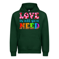Forest Green love is all you need Urban Hoodie - HRA Design Shop