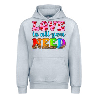 Heather Grey love is all you need Urban Hoodie - HRA Design Shop