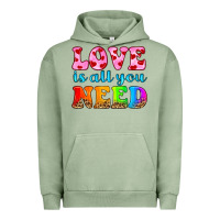 Pigment Oil Green love is all you need Urban Hoodie - HRA Design Shop