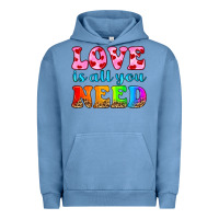 Pigment Pebble Blue love is all you need Urban Hoodie - HRA Design Shop