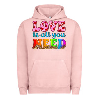 Pigment Salmon love is all you need Urban Hoodie - HRA Design Shop