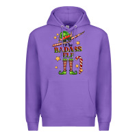 Purple im the badass elf Premium Hoodie - FaDigitalArtStudio