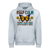 Heather Grey keep calm dream on Urban Hoodie - CowhideDigitalArt