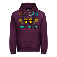 Mauve Wine keep calm dream on Urban Hoodie - CowhideDigitalArt