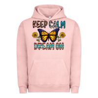 Pigment Salmon keep calm dream on Urban Hoodie - CowhideDigitalArt