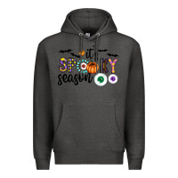 Charcoal Heather spooky Premium Hoodie - CowhideDigitalArt