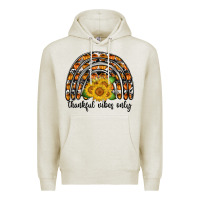 Oatmeal Heather Thankful Vibes Only Premium Hoodie - CowhideDigitalArt