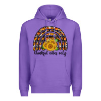 Purple Thankful Vibes Only Premium Hoodie - CowhideDigitalArt