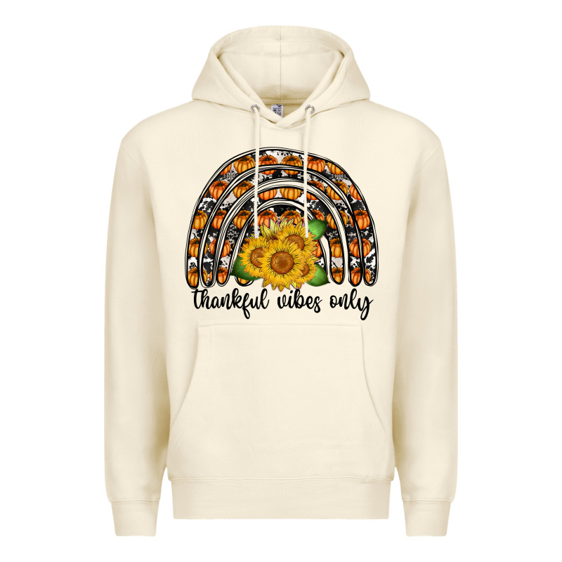 Thankful Vibes Only Premium Hoodie by CowhideDigitalArt | Teevron