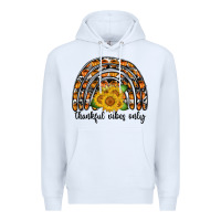 White Thankful Vibes Only Premium Hoodie - CowhideDigitalArt