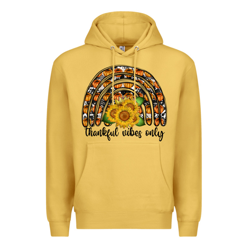Thankful Vibes Only Premium Hoodie by CowhideDigitalArt | Teevron
