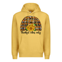 Antique Gold Thankful Vibes Only Premium Hoodie - CowhideDigitalArt