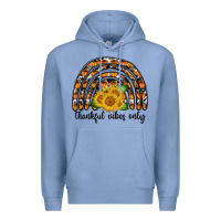 Colony Blue Thankful Vibes Only Premium Hoodie - CowhideDigitalArt