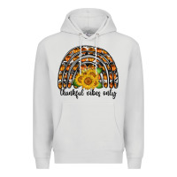 Dove Grey Thankful Vibes Only Premium Hoodie - CowhideDigitalArt