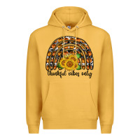 Mustard Thankful Vibes Only Premium Hoodie - CowhideDigitalArt