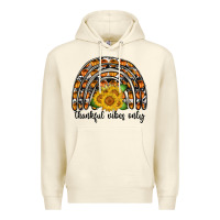 Sandshell Thankful Vibes Only Premium Hoodie - CowhideDigitalArt