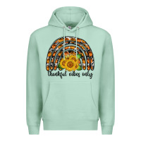 Seafoam Thankful Vibes Only Premium Hoodie - CowhideDigitalArt