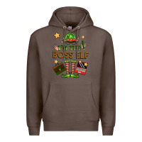 Coffee im the boss elf Premium Hoodie - FaDigitalArtStudio