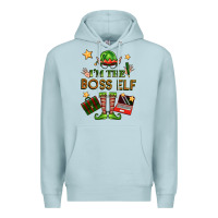 Blue Mist im the boss elf Premium Hoodie - FaDigitalArtStudio
