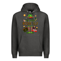 Charcoal Heather im the boss elf Premium Hoodie - FaDigitalArtStudio