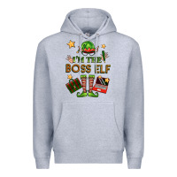 Heather Grey im the boss elf Premium Hoodie - FaDigitalArtStudio