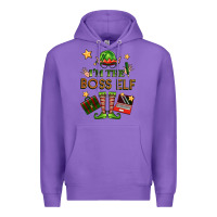 Purple im the boss elf Premium Hoodie - FaDigitalArtStudio