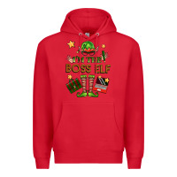 Red im the boss elf Premium Hoodie - FaDigitalArtStudio