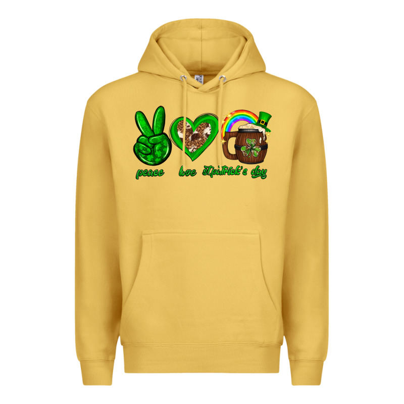 Peace Love Luck St. Patrick's Day Premium Hoodie by Neo Western | Teevron
