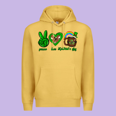Peace Love Luck St. Patrick's Day Premium Hoodie Designed By Neo Western