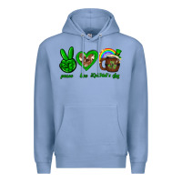 Colony Blue Peace love luck St. Patrick's Day Premium Hoodie - Neo Western