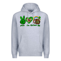 Heather Grey Peace love luck St. Patrick's Day Premium Hoodie - Neo Western