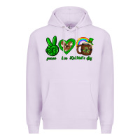 Lilac Peace love luck St. Patrick's Day Premium Hoodie - Neo Western