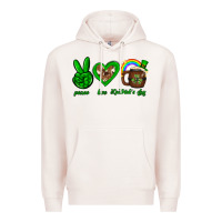 Pale Pink Peace love luck St. Patrick's Day Premium Hoodie - Neo Western