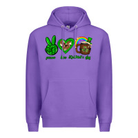 Purple Peace love luck St. Patrick's Day Premium Hoodie - Neo Western