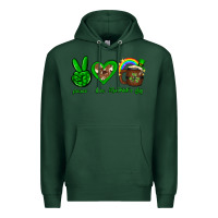 Sports Green Peace love luck St. Patrick's Day Premium Hoodie - Neo Western