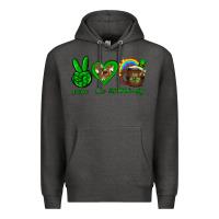 Charcoal Heather Peace love luck St. Patrick's Day Premium Hoodie - Neo Western
