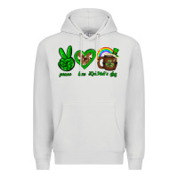 Dove Grey Peace love luck St. Patrick's Day Premium Hoodie - Neo Western