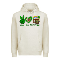 Oatmeal Heather Peace love luck St. Patrick's Day Premium Hoodie - Neo Western