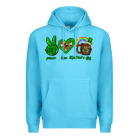 Ocean Blue Peace love luck St. Patrick's Day Premium Hoodie - Neo Western