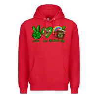 Red Peace love luck St. Patrick's Day Premium Hoodie - Neo Western