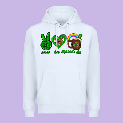 Peace Love Luck St. Patrick's Day Premium Hoodie Designed By Neo Western