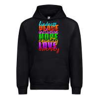 Kindness Peace Inclusion Hope Equality Love Diversity Urban Hoodie | Teevron