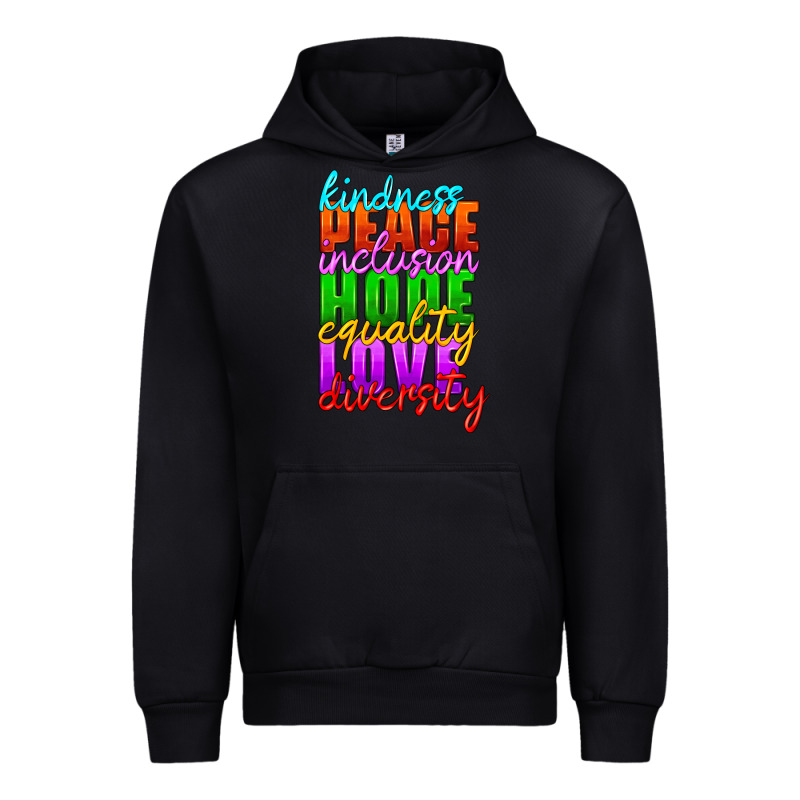 Kindness Peace Inclusion Hope Equality Love Diversity Urban Hoodie by HRA Design Shop | Teevron