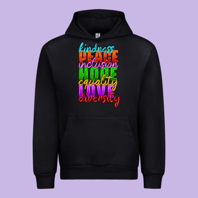 Kindness Peace Inclusion Hope Equality Love Diversity Urban Hoodie Designed By Hra Design Shop