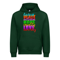 Forest Green kindness peace inclusion hope equality love diversity Urban Hoodie - HRA Design Shop