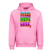 Fuchsia Pink kindness peace inclusion hope equality love diversity Urban Hoodie - HRA Design Shop
