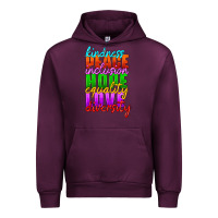 Mauve Wine kindness peace inclusion hope equality love diversity Urban Hoodie - HRA Design Shop